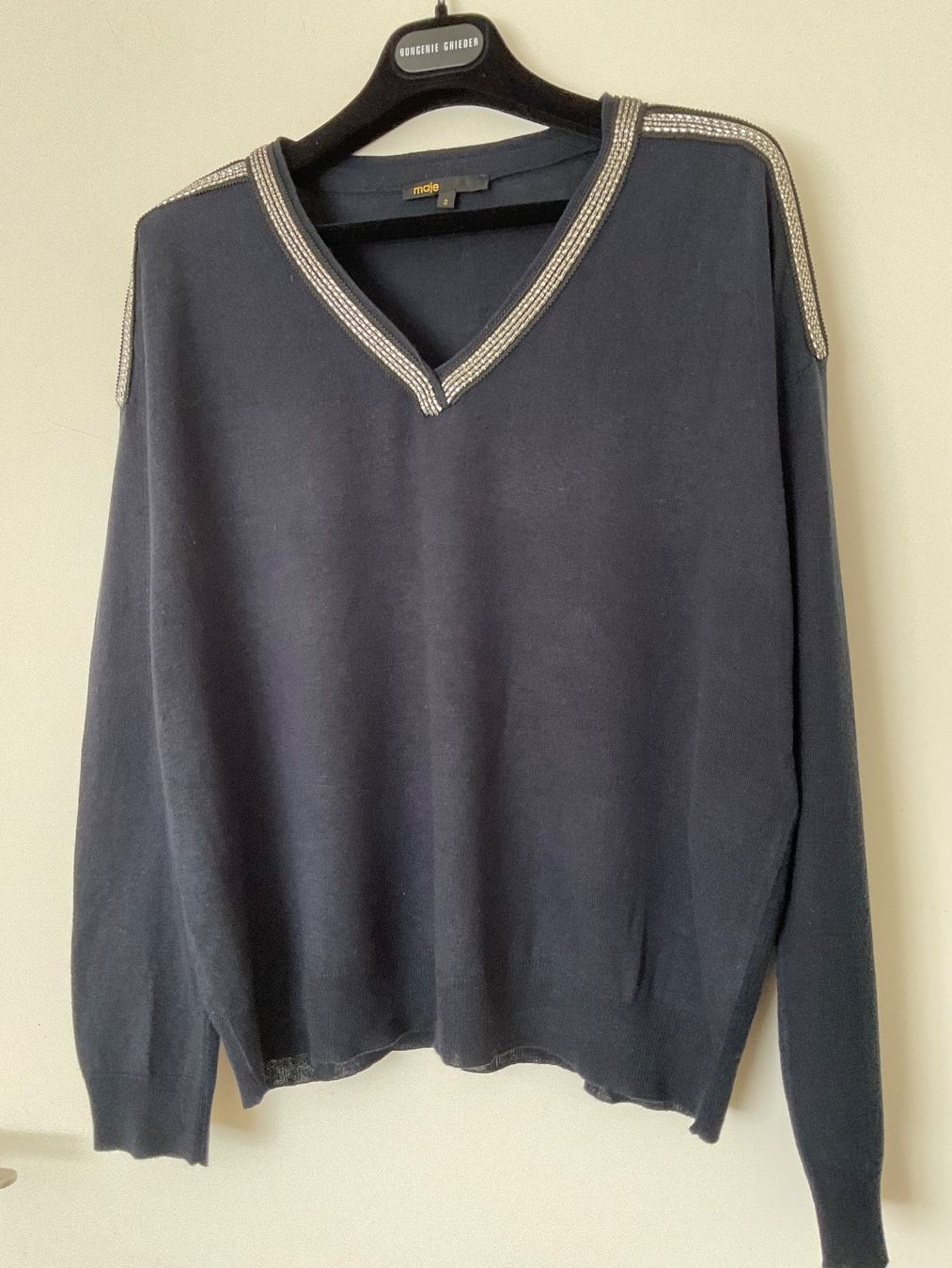 Maje Maglioni & Felpe: Maje 85% Seide 15% Wolle oversize Pullover Gr 2 NEUWERTIG – Nuovo (secondo la descrizione) da Urdorf venduto da alda02 1
