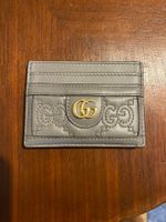 Porte-cartes Gucci Ophidia en cuir gris
