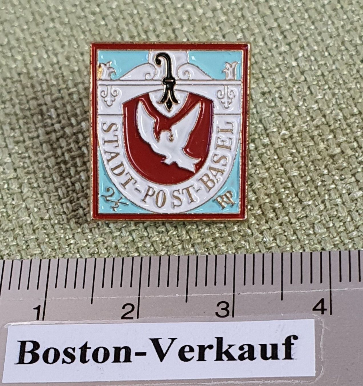 Placchette & Badge: A393 - Pin Stadt Post Basel Basler Taube – Usato da Reinach BL venduto da Boston-Verkauf 1