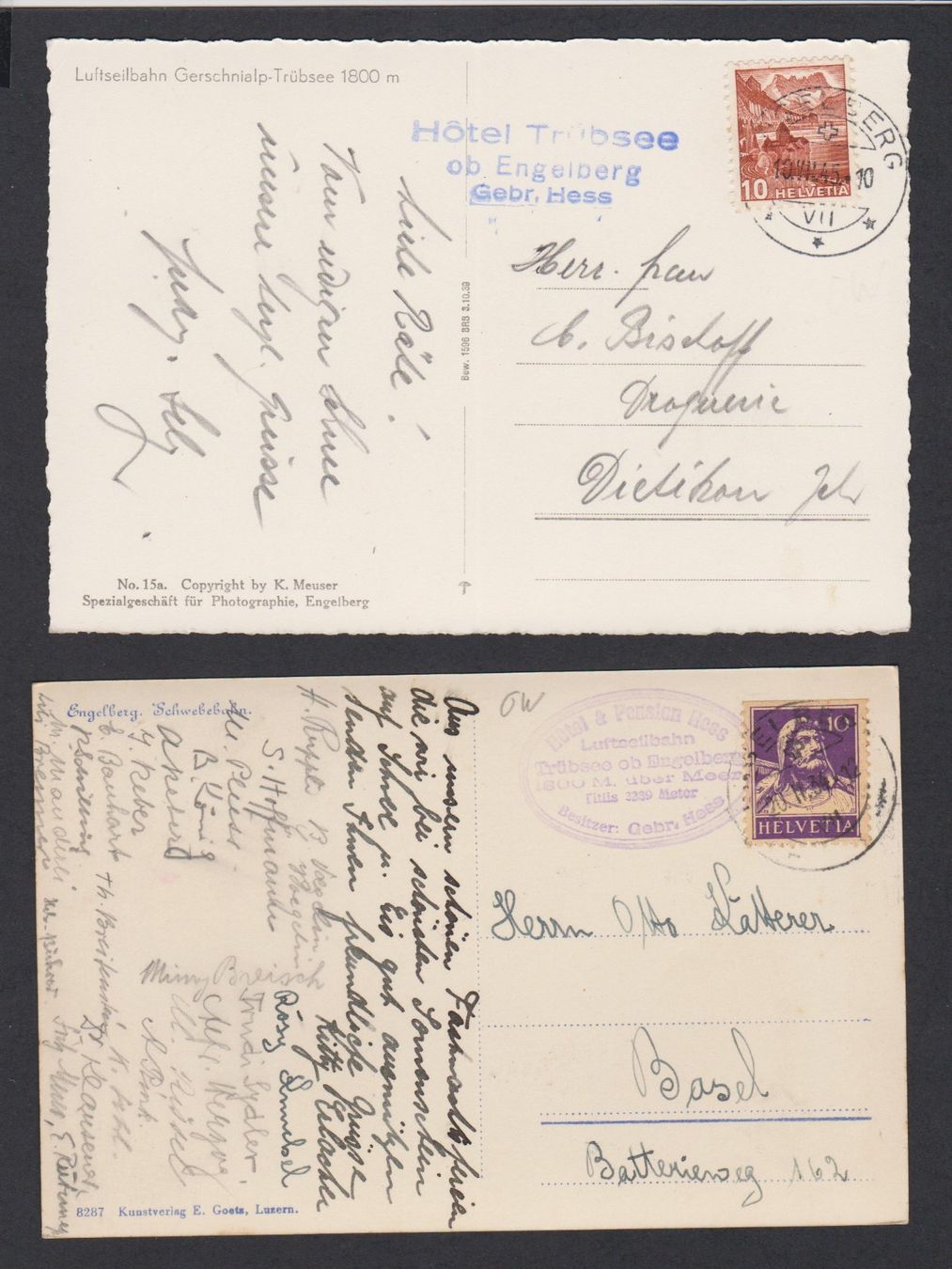 Cartoline postali: Engelberg Trüebsee   :   10 alte Ansichtskarten Seilbahn – Usato da Vitznau venduto da Ropaku 1