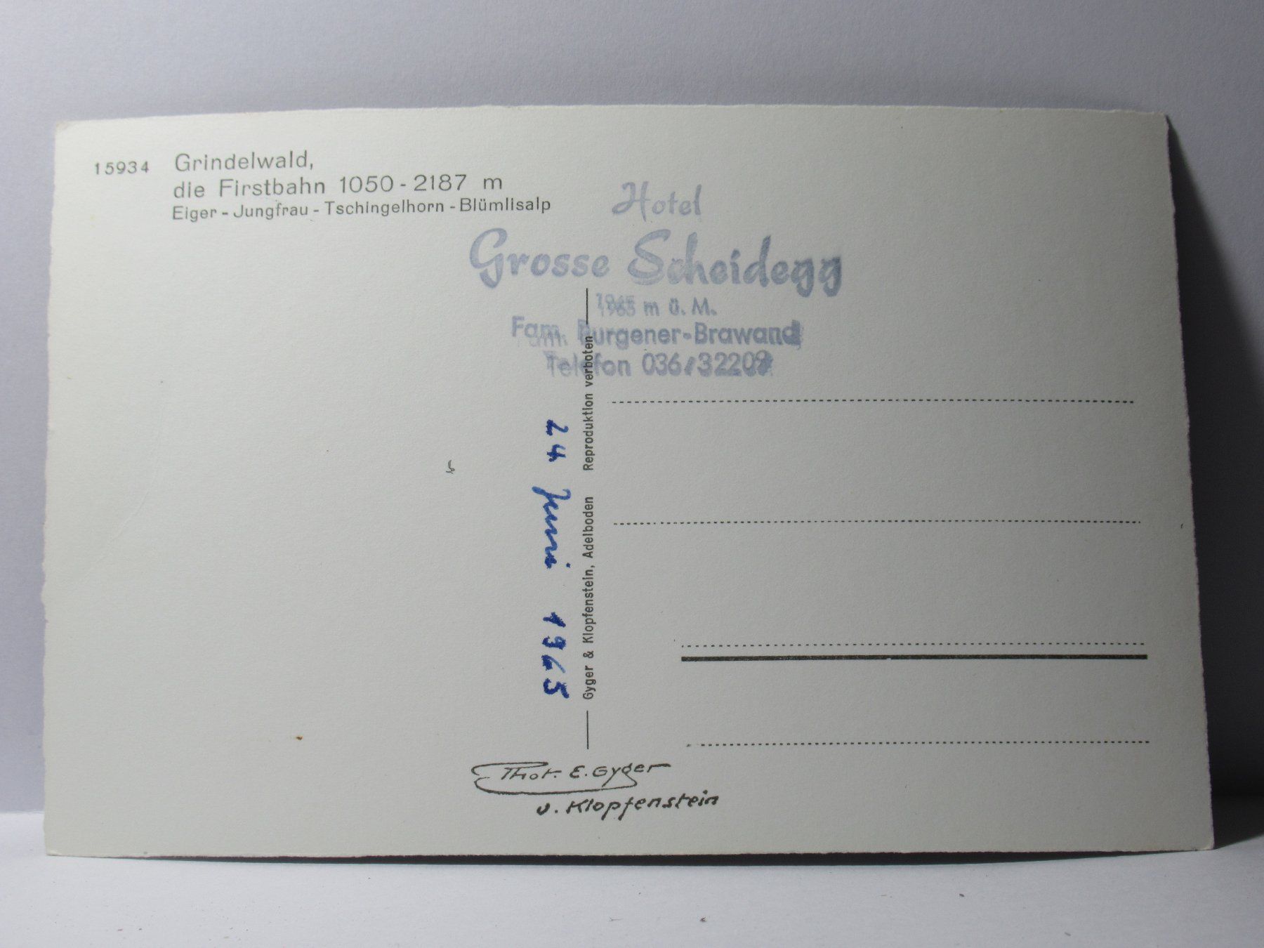 Ansichtskarten: Grindelwald - Firstbahn 1965 – Gebraucht aus Grenchen von Bluemchen1900 2