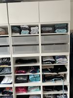 Closet organization system white 6 sections drawers