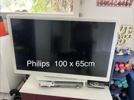 Philips Fernseher weiss 100 x 65 cm gebrauchter Zustand