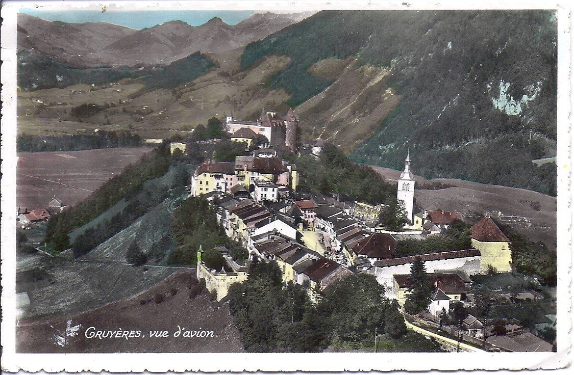 Cartoline postali: GRUYÈRES, vue d'avion – Nuovo (secondo la descrizione) da Les Verrières venduto da Scampi0