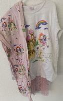 Mädchen Pyjama Gr 134/140 weiss/rosa mit Schleier
