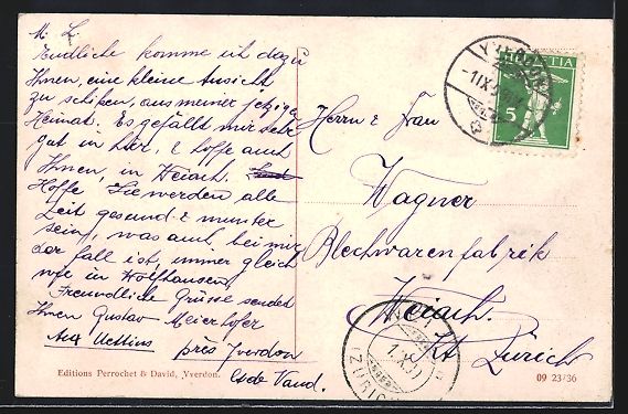Cartoline postali: AK Yverdon, Les Casernes, 1908 – Usato da Berlin venduto da bartko-reher 1