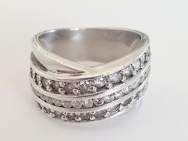 Damenring Gr. 17.6mm Silber 925 mit Zirkonia Steine