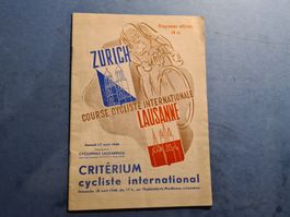 1948  FAHRRAD  ZURICH - LAUSANNE  PROGRAMME  VINTAGE
