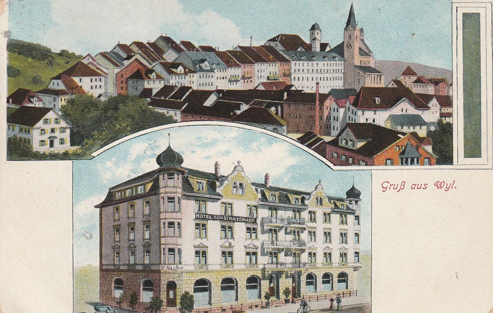 Cartoline postali: Wyl-Hotel Konstanzerhof-1916 – Usato da uttwil venduto da Koehlerfred