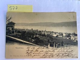 sehr alte Grusskarte aus Rüschlikon, 1899 mit Stempel