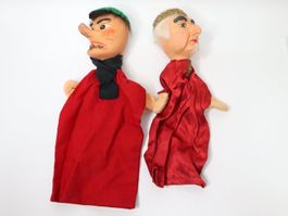 2 Kasperli Figuren, Pappmaché Handbemalt, made in Germany