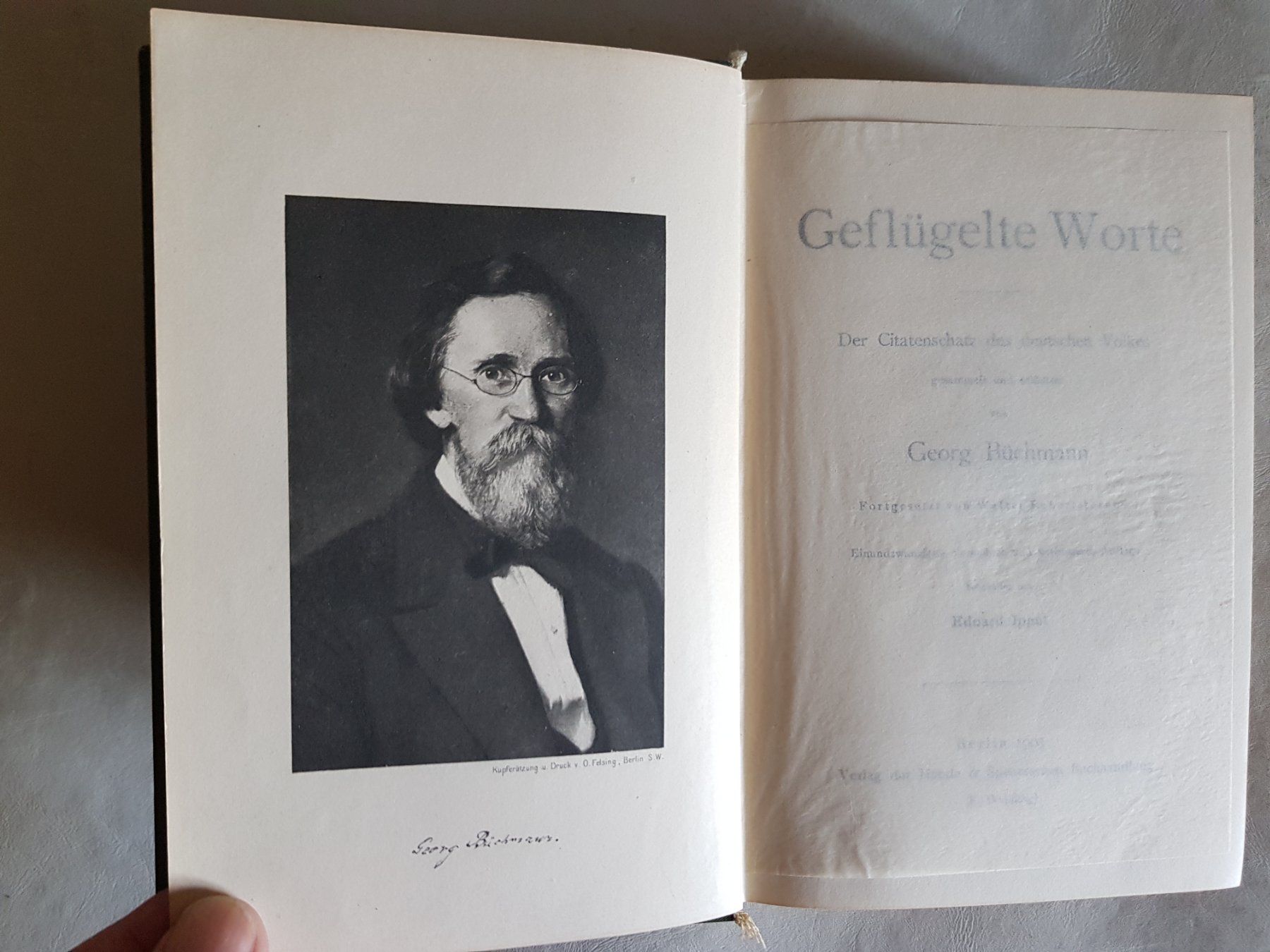 Libri: Geflügelte Worte - Georg Büchmann - 1903 – Usato da Walterswil BE venduto da Lonitti 1