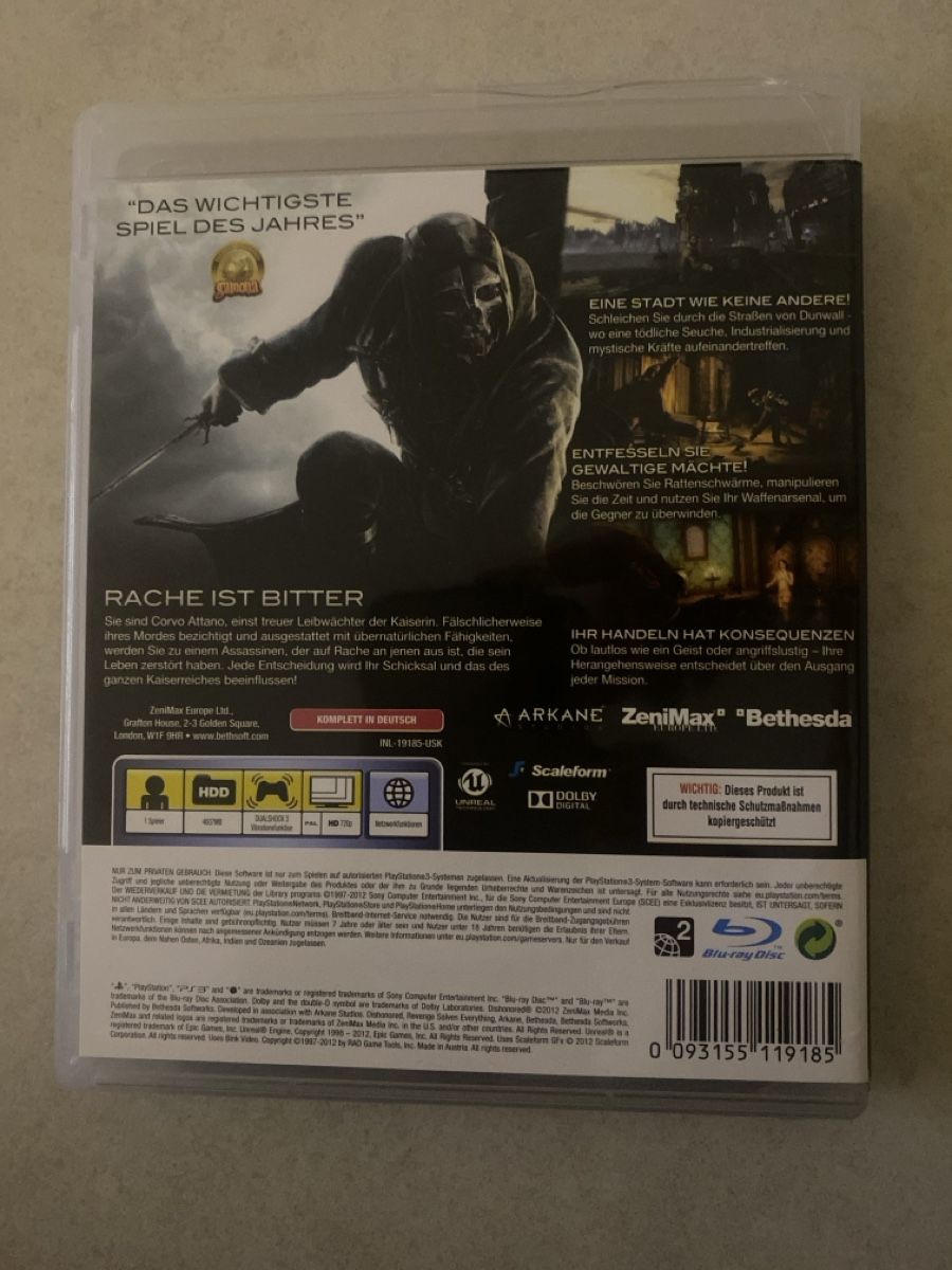 Sony Giochi: Dishonored für PS3 – Usato da Suhr venduto da SchnapperCH 1
