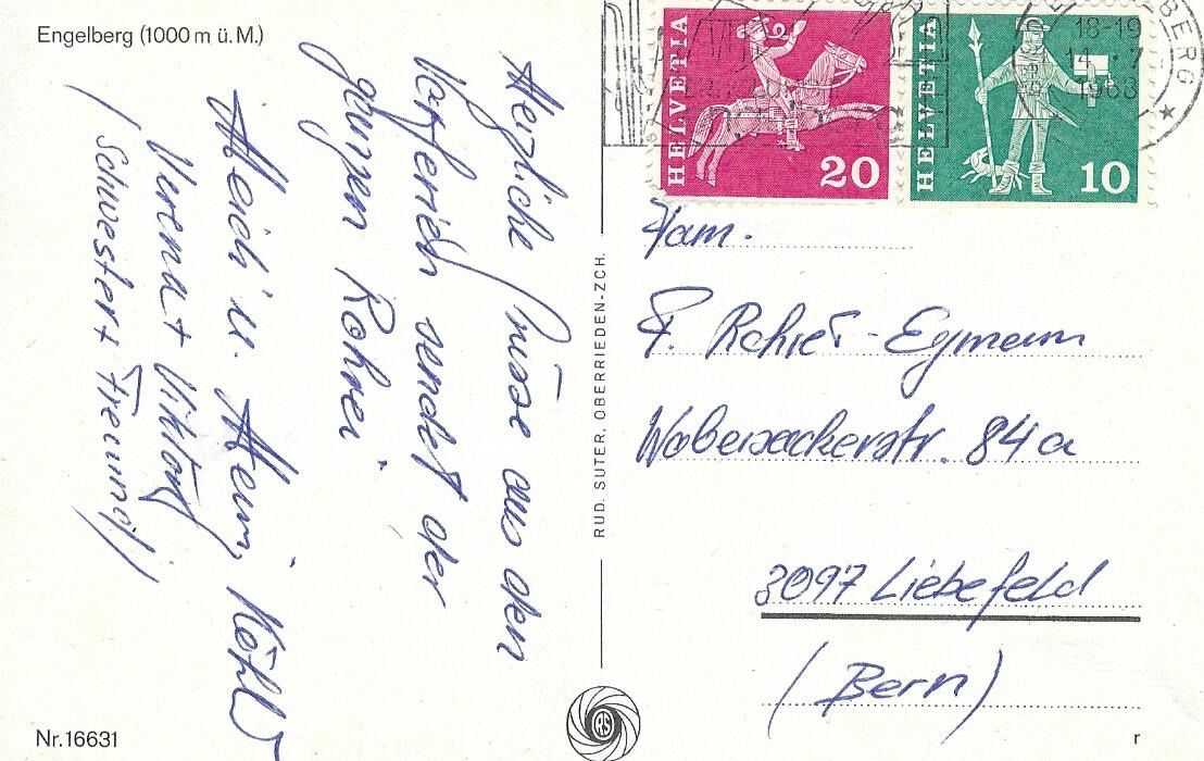 Cartoline postali: ASK Engelberg 1000 m ü.M. – Usato da Kloten venduto da Kloetip 1