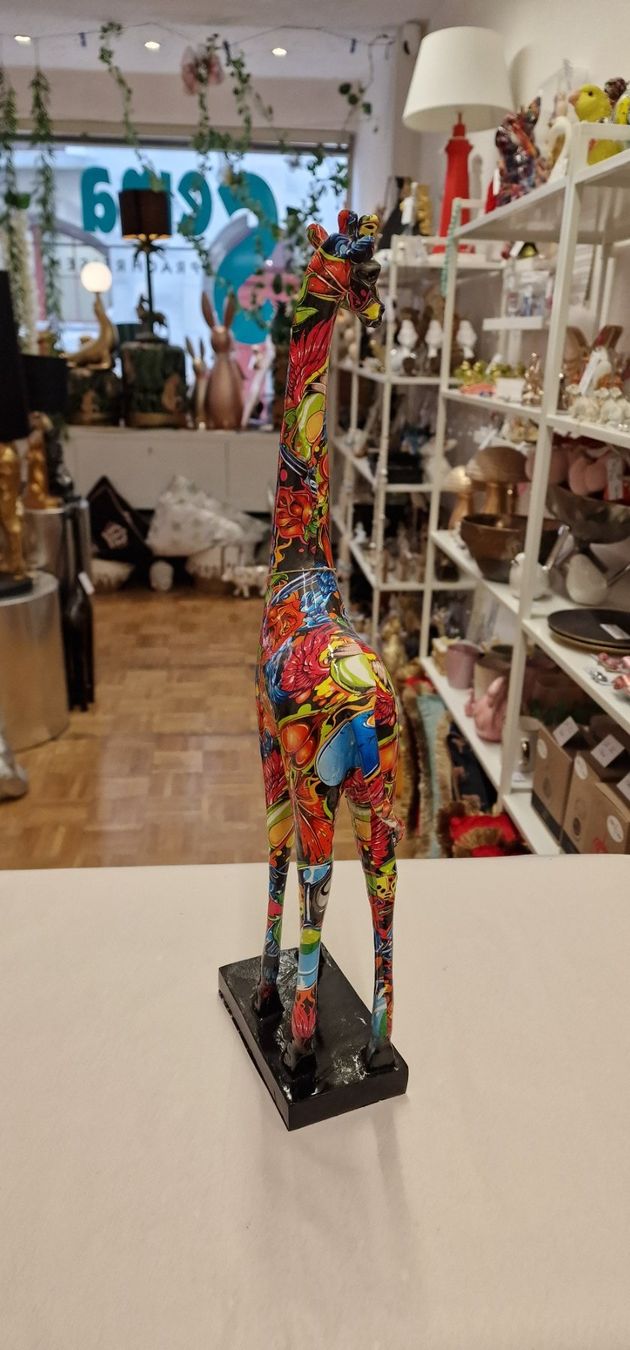 Statuette: Giraffe Graffiti Look Rot/Blau – Nuovo e nell'imballaggio originale da Schaffhausen venduto da AtelierPudesco 3
