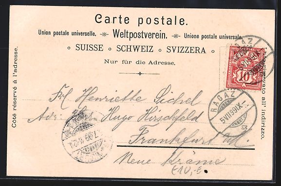 Ansichtskarten: Litho Ragatz, Ortsansicht, in der Tamina – Gebraucht aus Berlin von bartko-reher 1