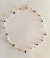 Collier Argent 925 & Swarovski - brun / Silber