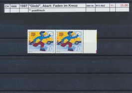 1997 "Globi", Abart: Faden im Kreuz, ** postfrisch