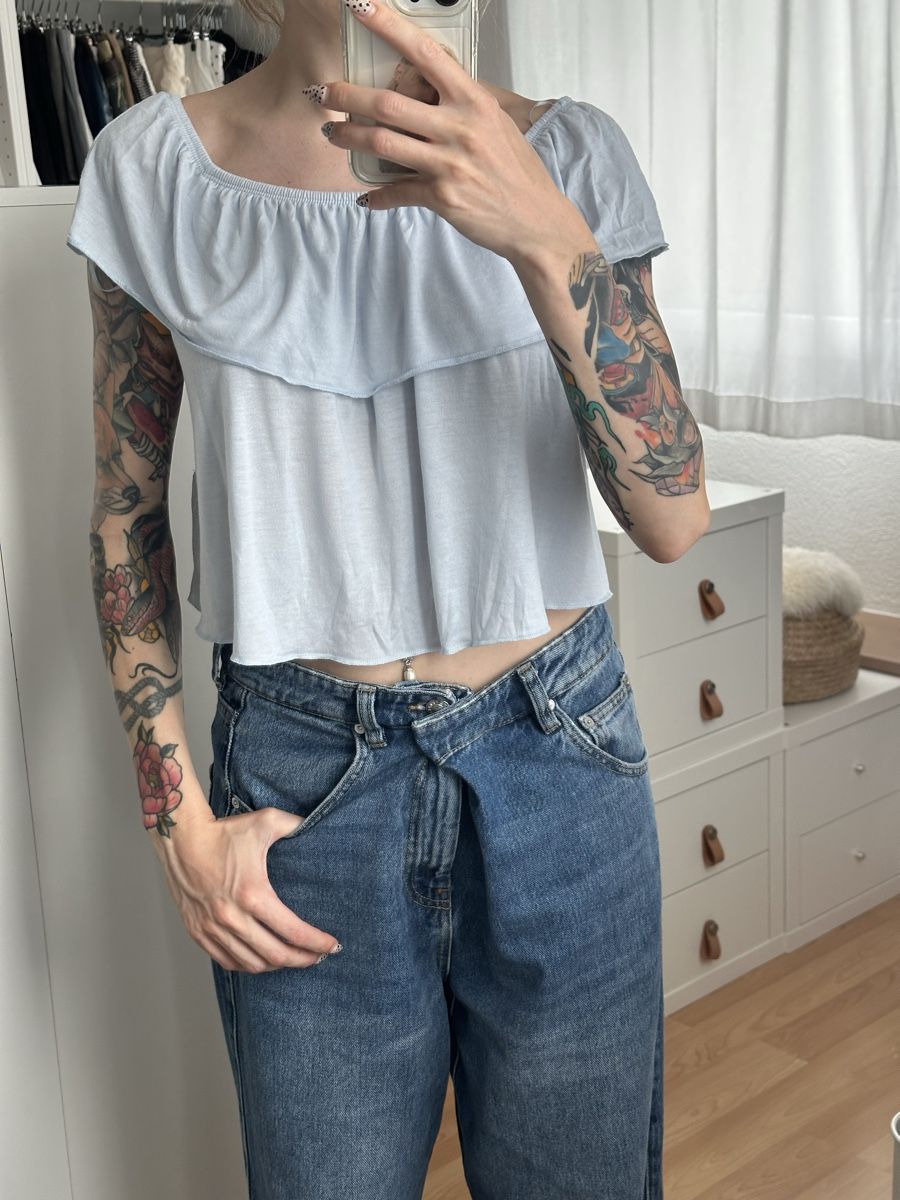 Topshop Top: Topshop Blusentop hellblau Grösse 36 – Usato da Frauenfeld venduto da vanyllua 1