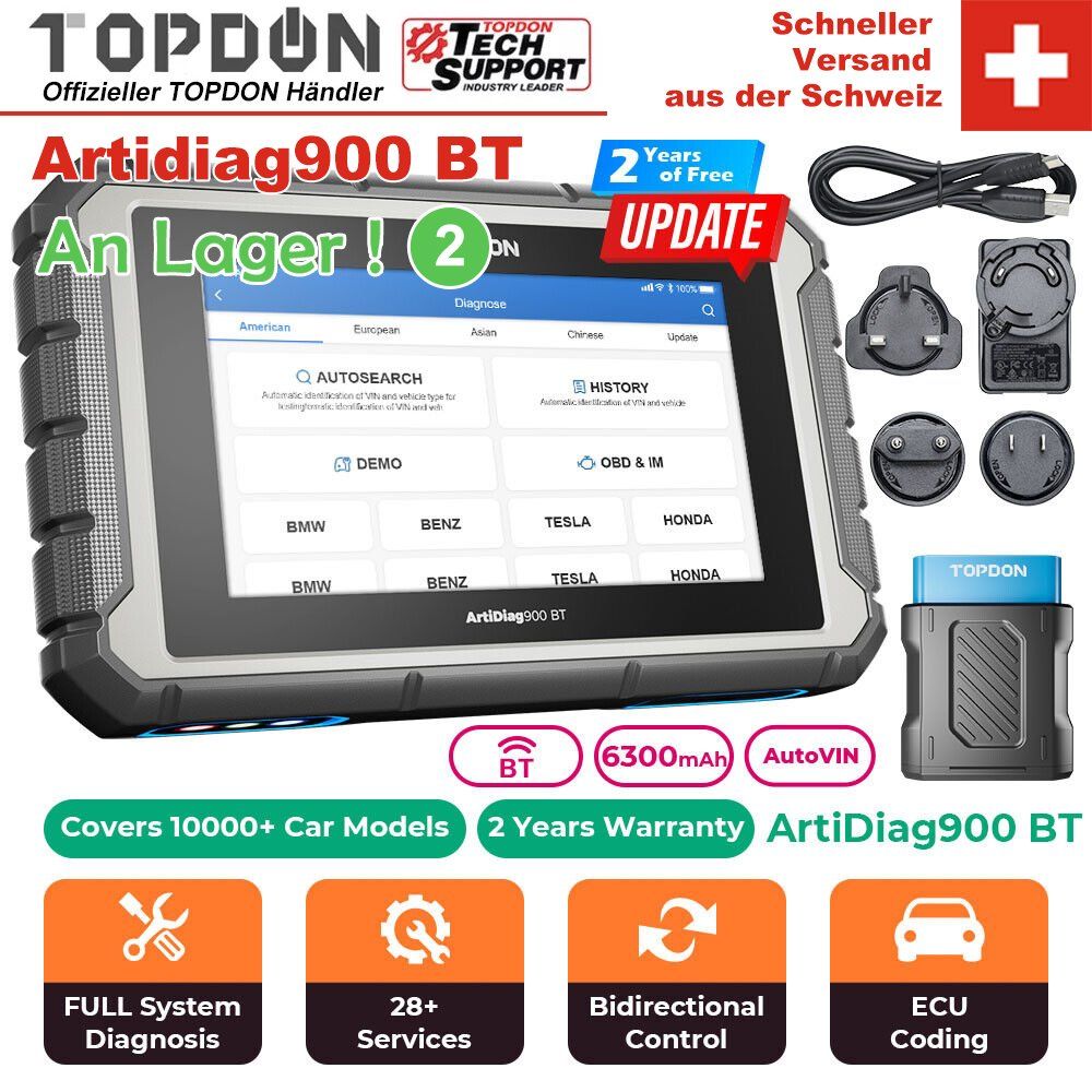 Scanner: TOPDON AD900BT OBD2 Diagnosegerät All System BT – Neu und originalverpackt aus Malans GR von BUYBEST-Schweiz