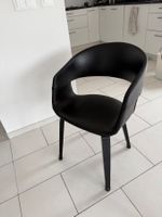 4 Eleganter schwarzer Kunstledersessel, modernes Design!
