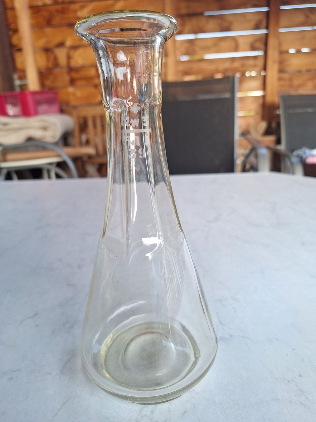 Glasi Hergiswil Caraffe: ANTIKE WEINKARAFFE - NW 1939 - 5 DL- GEEICHT – Usato da Huttwil venduto da Kunterbuntli