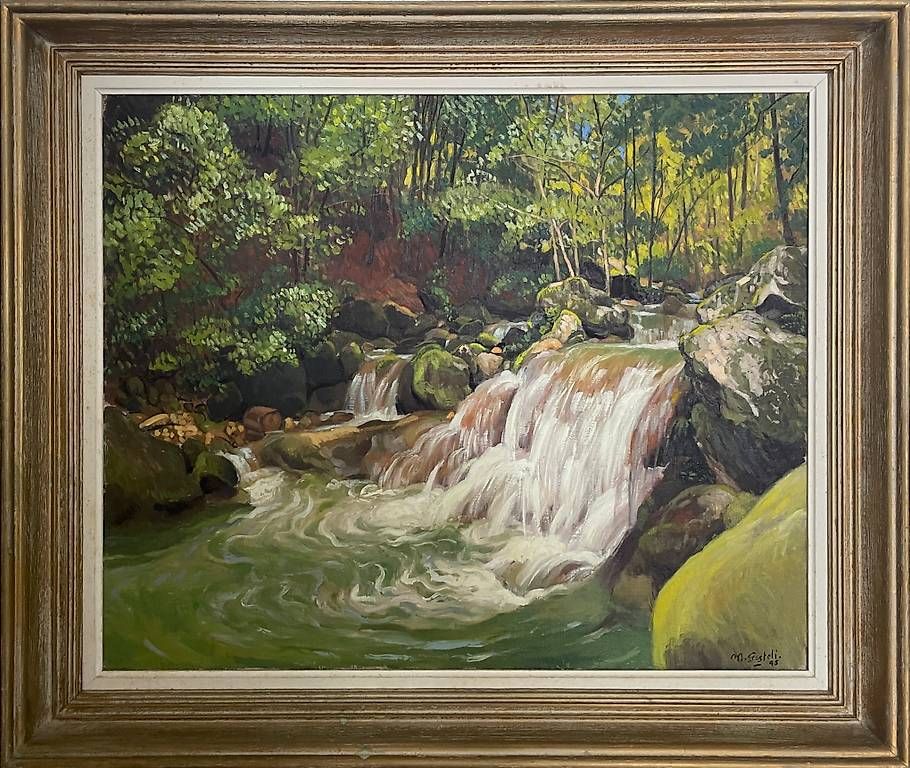 Dipinti: Maurice Gosteli Gorges de l'Areuse – Usato da Mont-sur-Rolle venduto da gwenrear