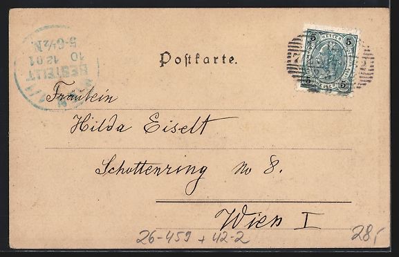Cartoline postali: Philipp + Kramer Nr. XXV /3: Dame beim A – Usato da Berlin venduto da bartko-reher 1