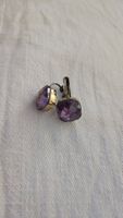 Orecchini con grande strass viola