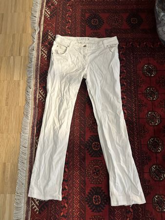 VALENTINO Roma Hose Jeans Weiss Gr. 36 (IT 42) Fell-Patch