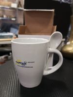 Kaffee Tassen Becher Tee 8 x Becher + Löffel Captain Hotel