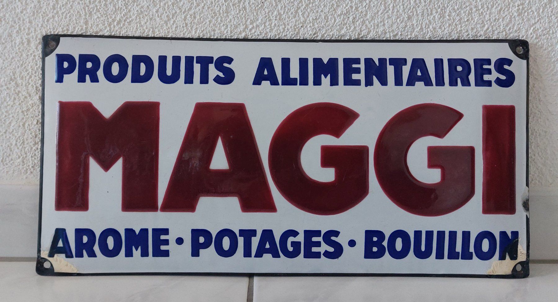 Maggi Insegne: Altes Emailschild Maggi Plaque émaillée – Usato da Schenkon venduto da TG10
