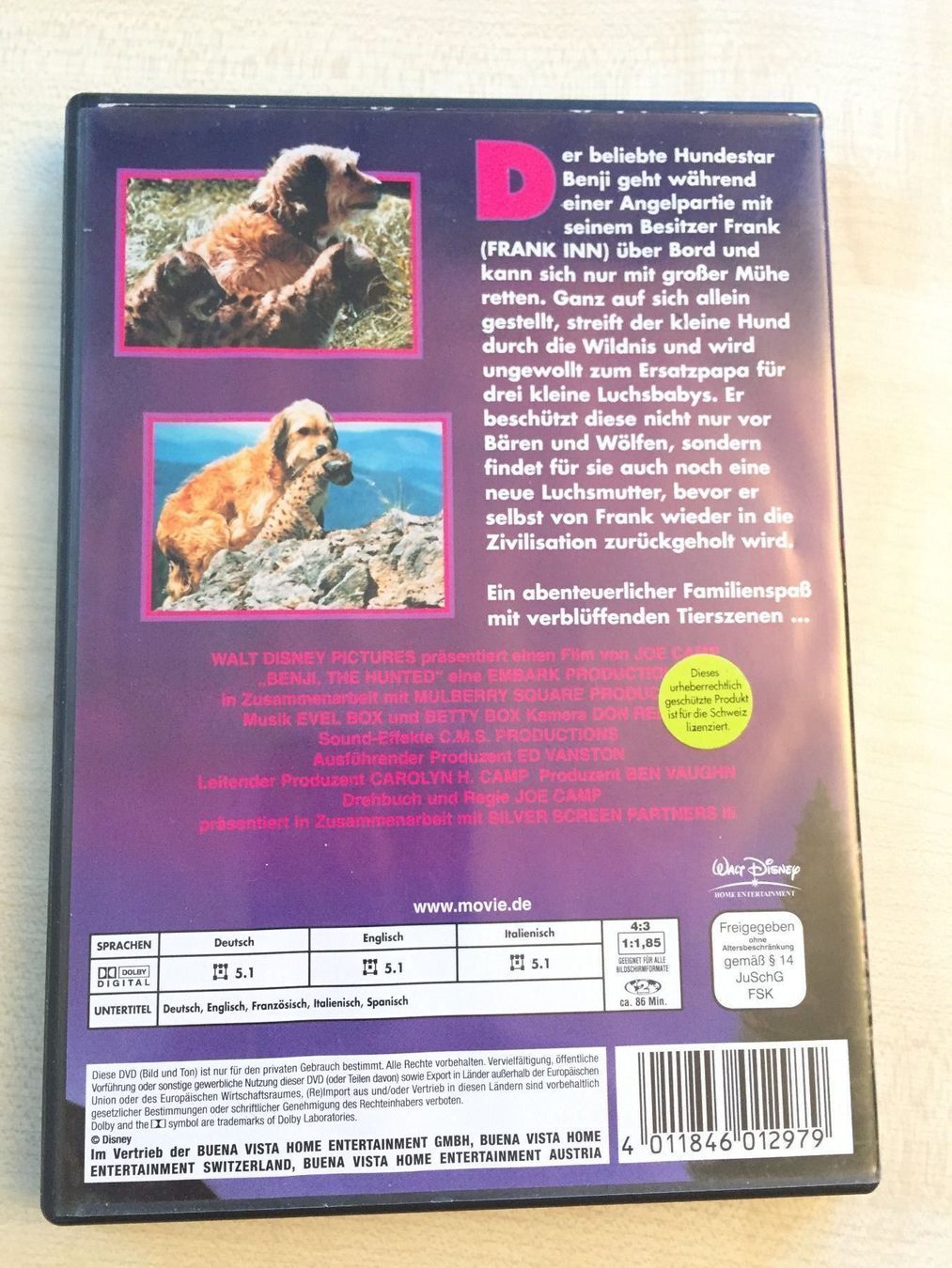 Alle DVDs: Benji sein grösstes Abenteuer  Disney – Gebraucht aus Rüti ZH von alumedien 1