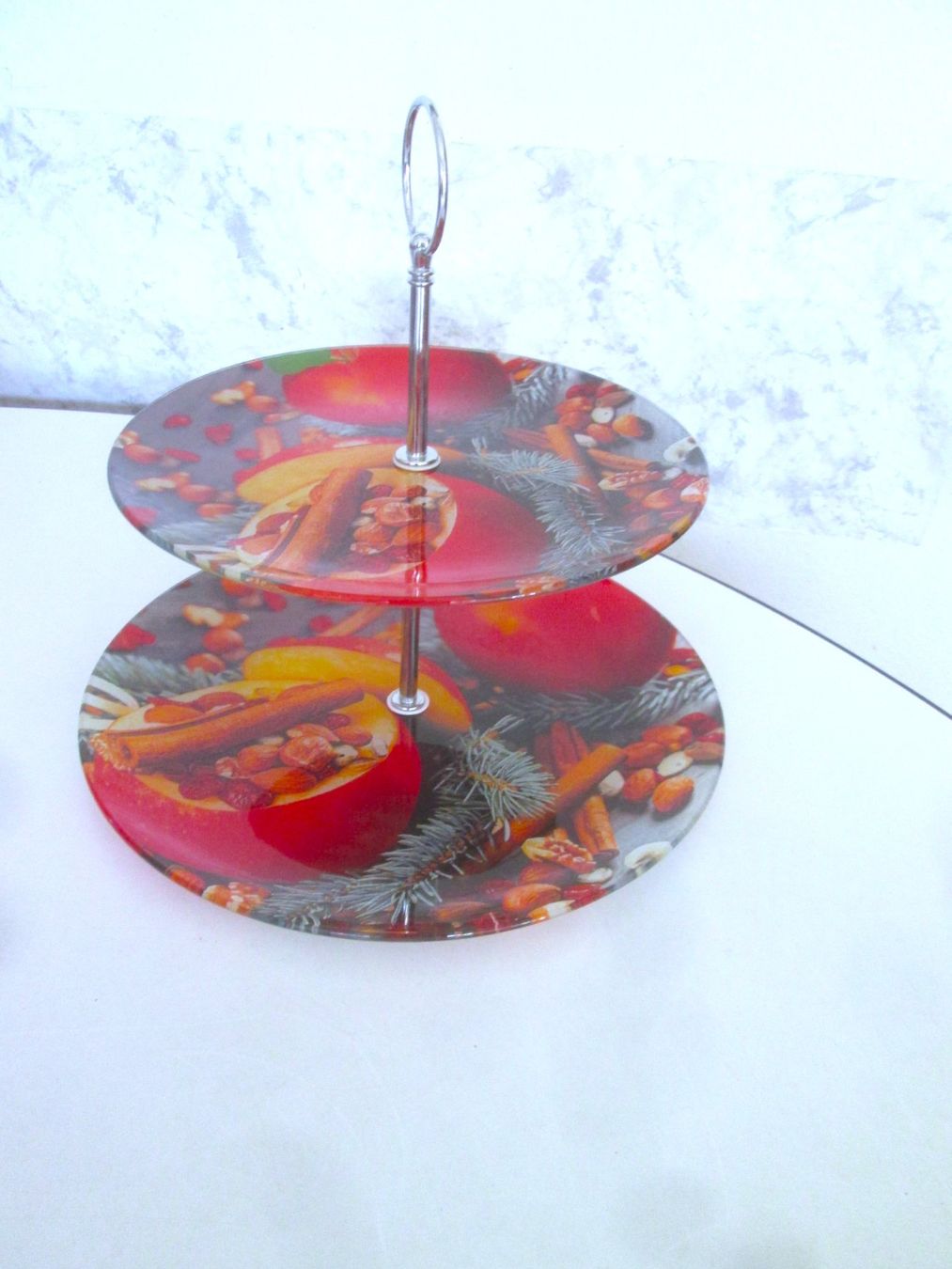 Servierplatten: Etagêre aus Glas – Gebraucht aus Sementina von babucia 1