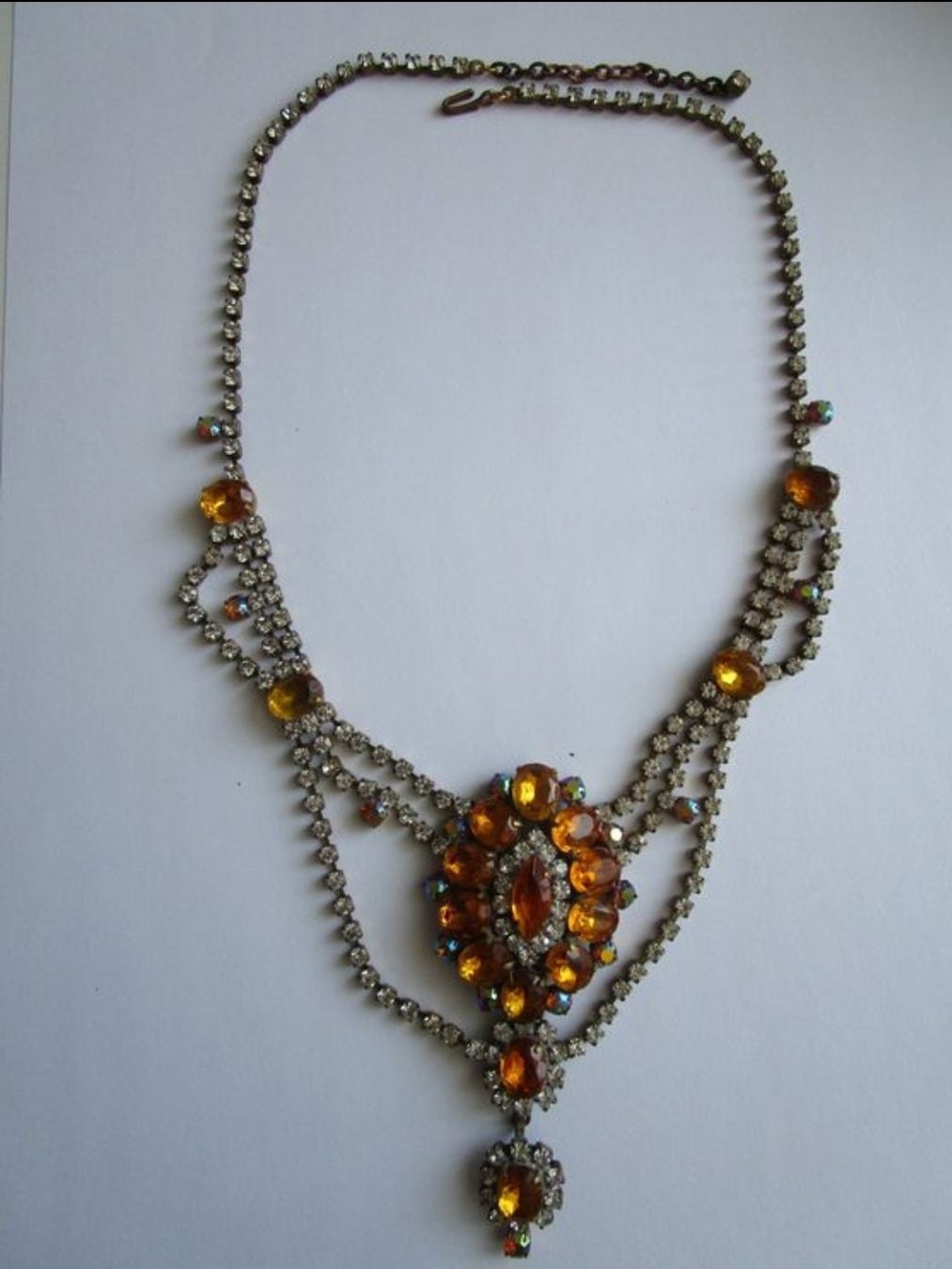 Gablonzer Ketten: antikes gablonzer collier mit bernsteinfarbenen strassstein – Gebraucht aus Winterthur von chimischimi 4