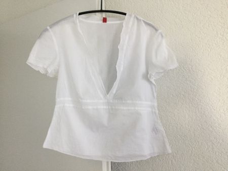Sommerliche Tunika Bluse, weiss, Gr. XS Top Zustand!