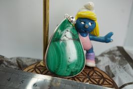 Malachit  Anhänger Gefasst in  Silber  925S     Räumung