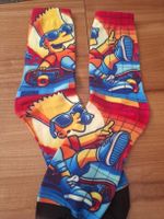 Socken Bart Simpson Skateboard bunt neu