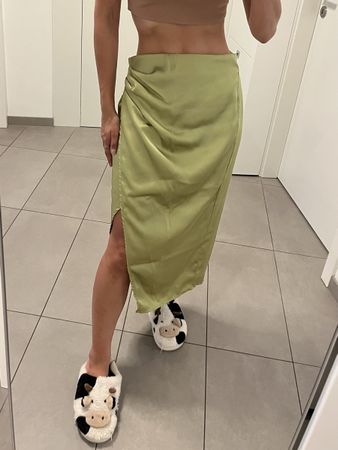 Jupe satinée verte taille S