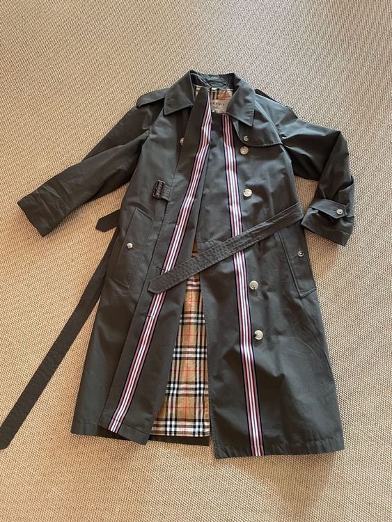 Burberry collegiate stripe cheap cotton gabardine trench coat