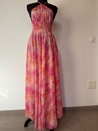 Boho Neckholdermaxikleid in Seidenoptik