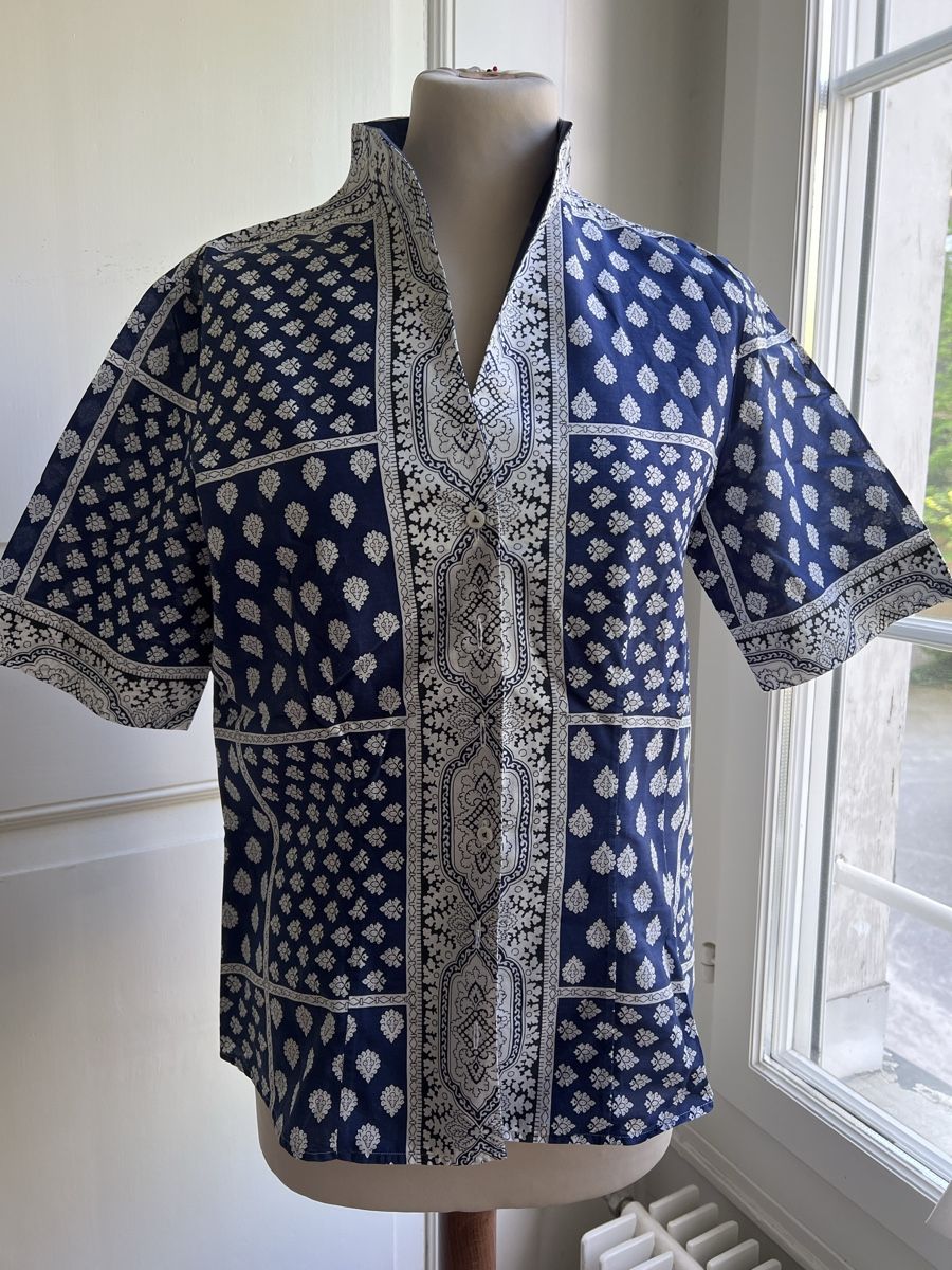 Van Laack Camicette: Van Laack Sommer Bluse, Blau Weiss, Grösse 40 – Usato da Zürich venduto da angielmora