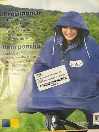 Velo Töffli Regenponcho / Regenpelerine mit Kapuze