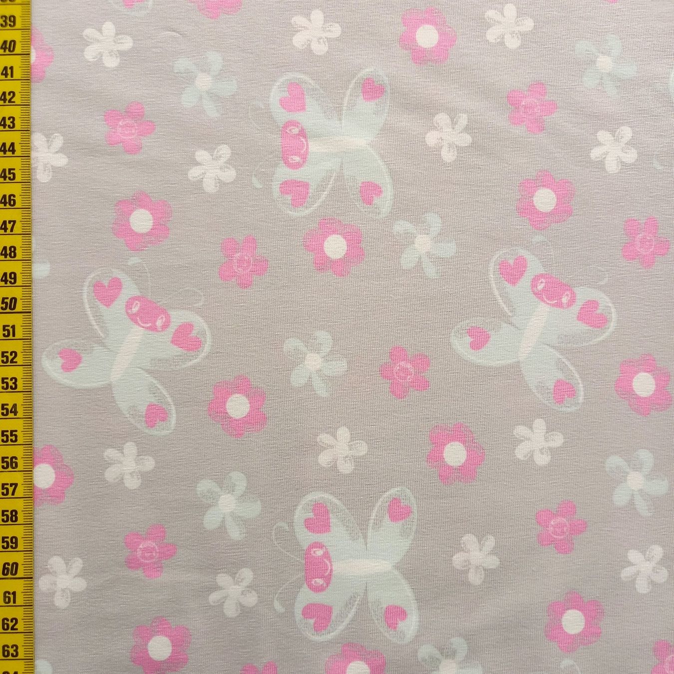 Tessuti: Jersey Schmetterling beige Farbwechsel – Nuovo e nell'imballaggio originale da Winterthur venduto da Kimbana 1