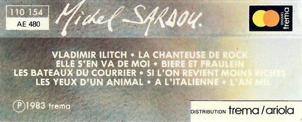 Musicassette: CASSETTE MICHEL SARDOU - CHANSONS – Usato da PORRENTRTUY venduto da RABAIS_SPORT 1