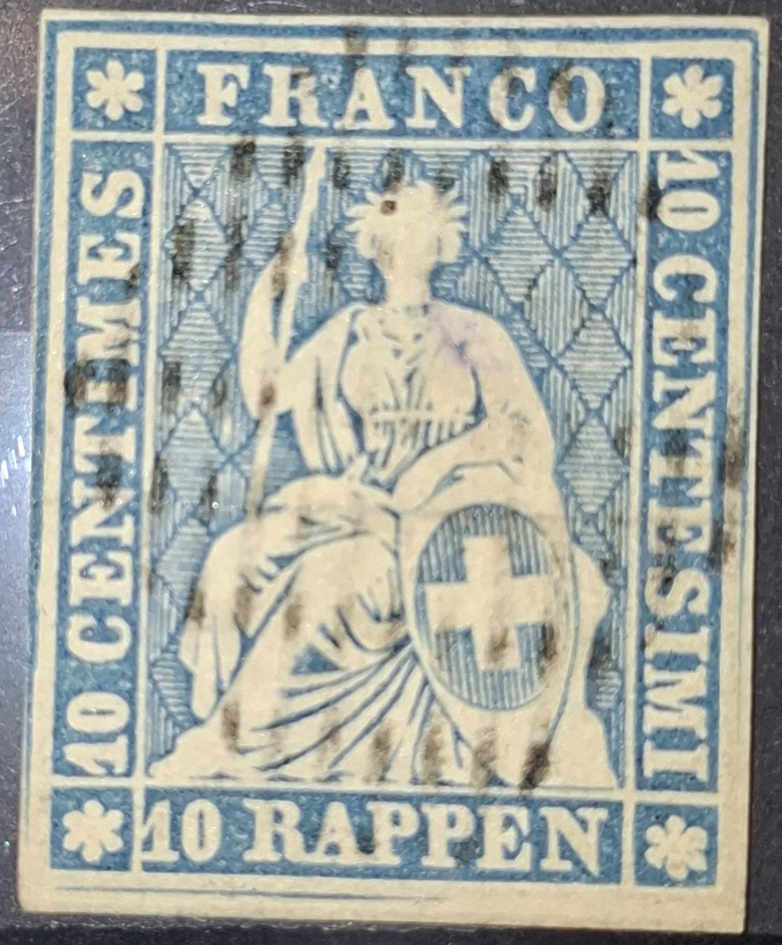 Tutti i francobolli: Strubel 23B mit Attest kat. 160.-  – Usato da Balgach venduto da SIMEON27