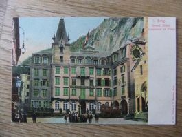 Lithografie Brig Grand Hotel Couronne et Poste