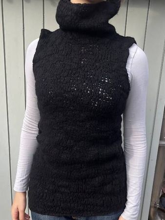 thom/krom - Strick-Pulli mit Rollkragen, ärmellos, S