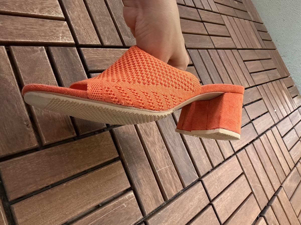 Damenschuhe: Sandaletten orange Gr. 39 mit Blockabsatz – Gebraucht aus Jona von Good_luck_ 7