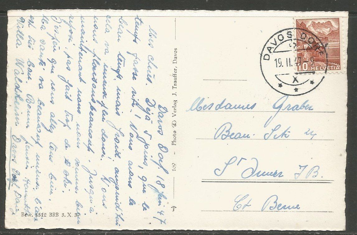Cartoline postali: Carte P de 1947 ( Davos ) – Usato da La Russille venduto da Nono4 1